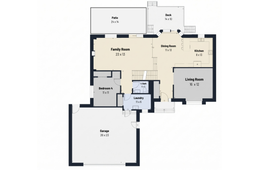 1305 Finished Sq Ft.png | Main-level floor plan showing 1,305 finished square feet; see listing materials for room dimensions.