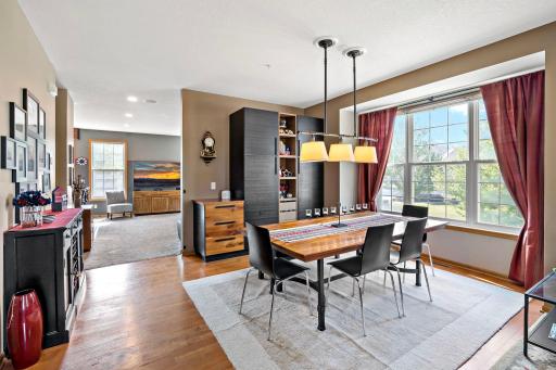 Dining area leads into main floor family room