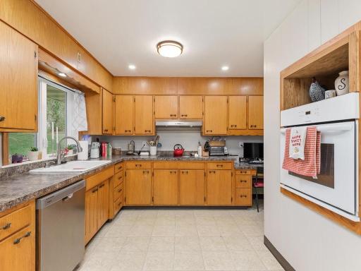 Added recessed lighting brightens the kitchen workspace.