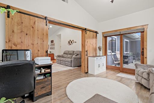 Step outside to the large patio and enjoy the backyard and open space beyond.