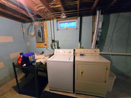 Laundry in basement