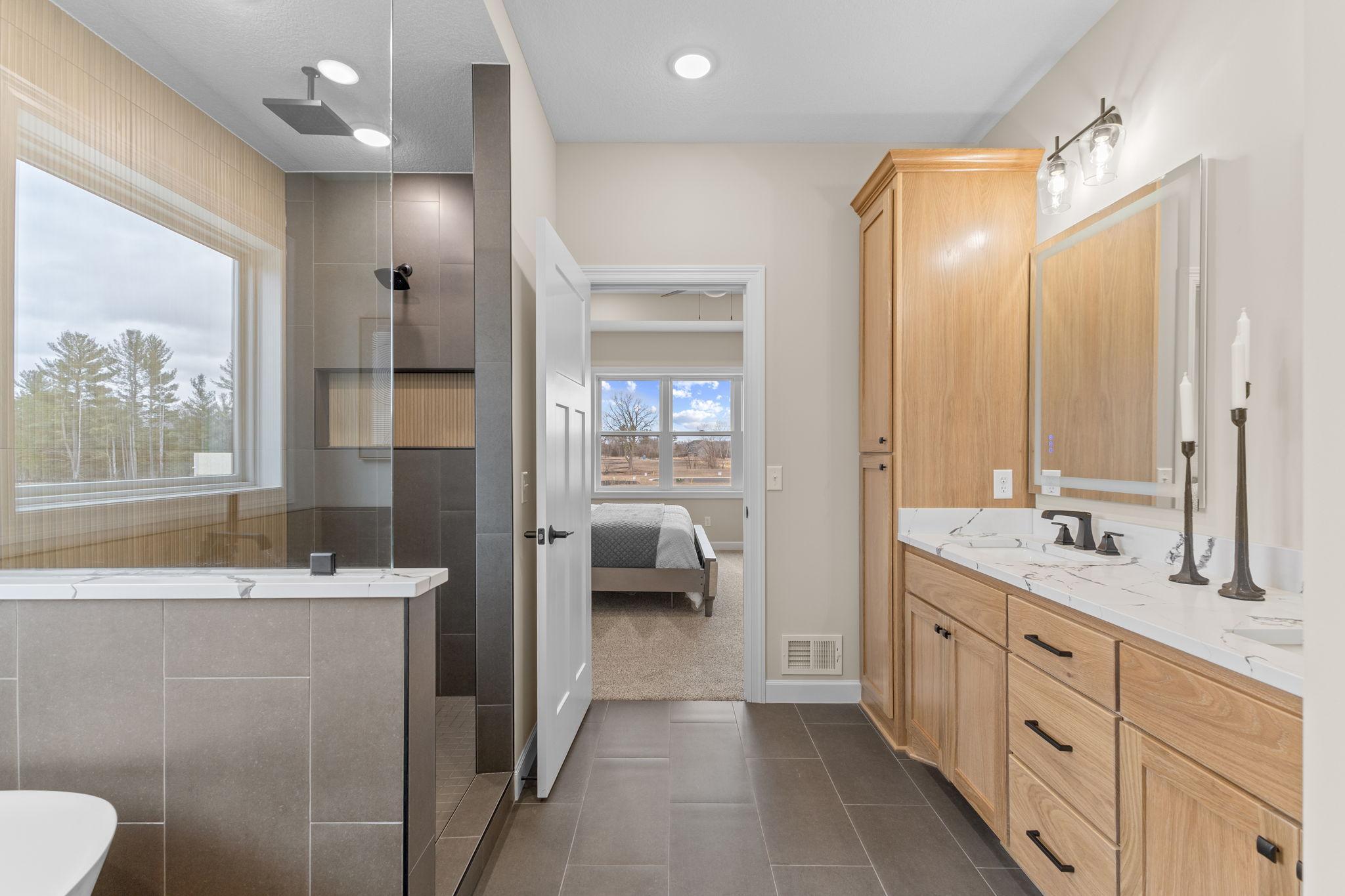 Custom Tile Shower and Rain Head