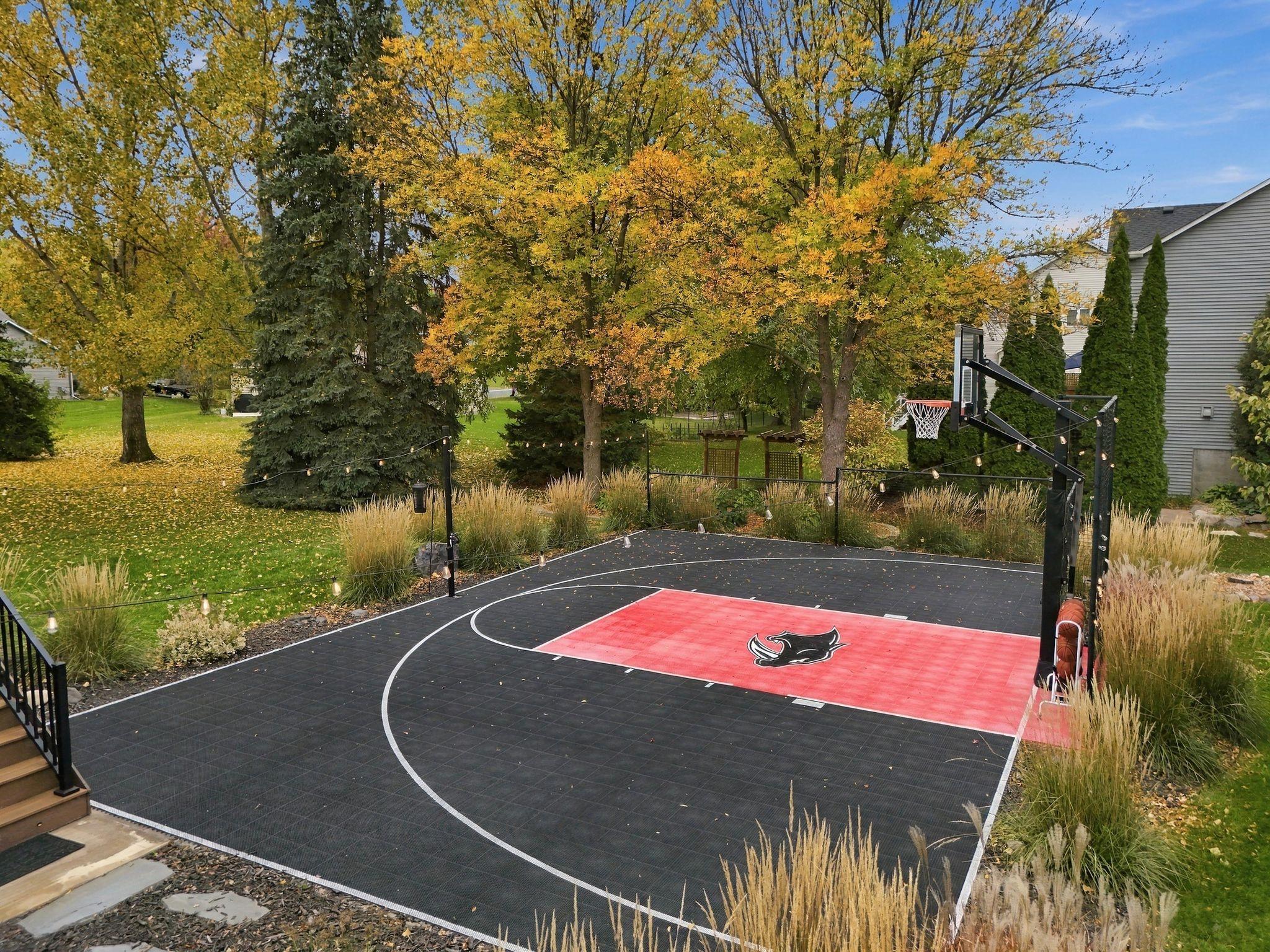 Sport Court Customized with Sabers Logo
