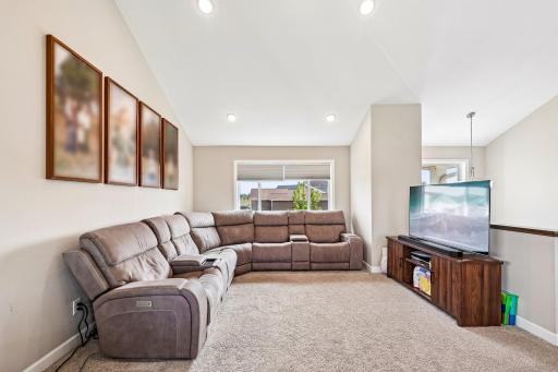 Open living area with dining and kitchen