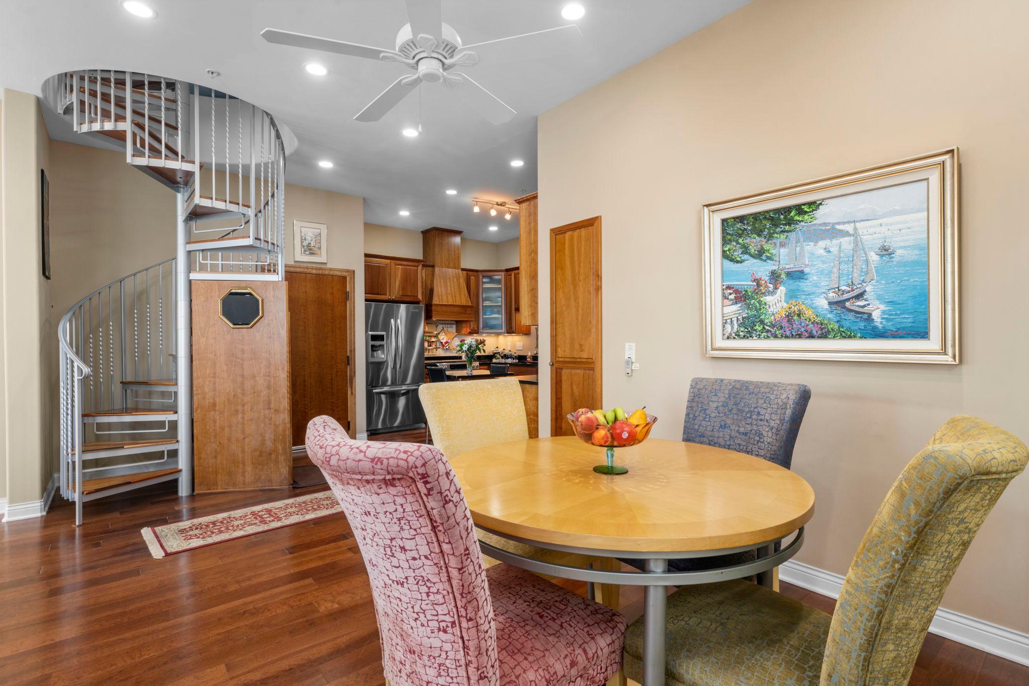 Dining room opens to kitchen