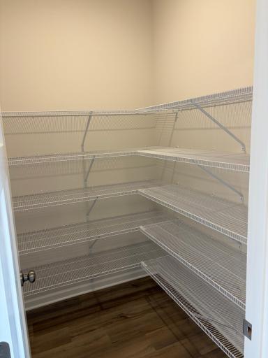 A massive pantry featuring 5 racks allows for maximum storage.