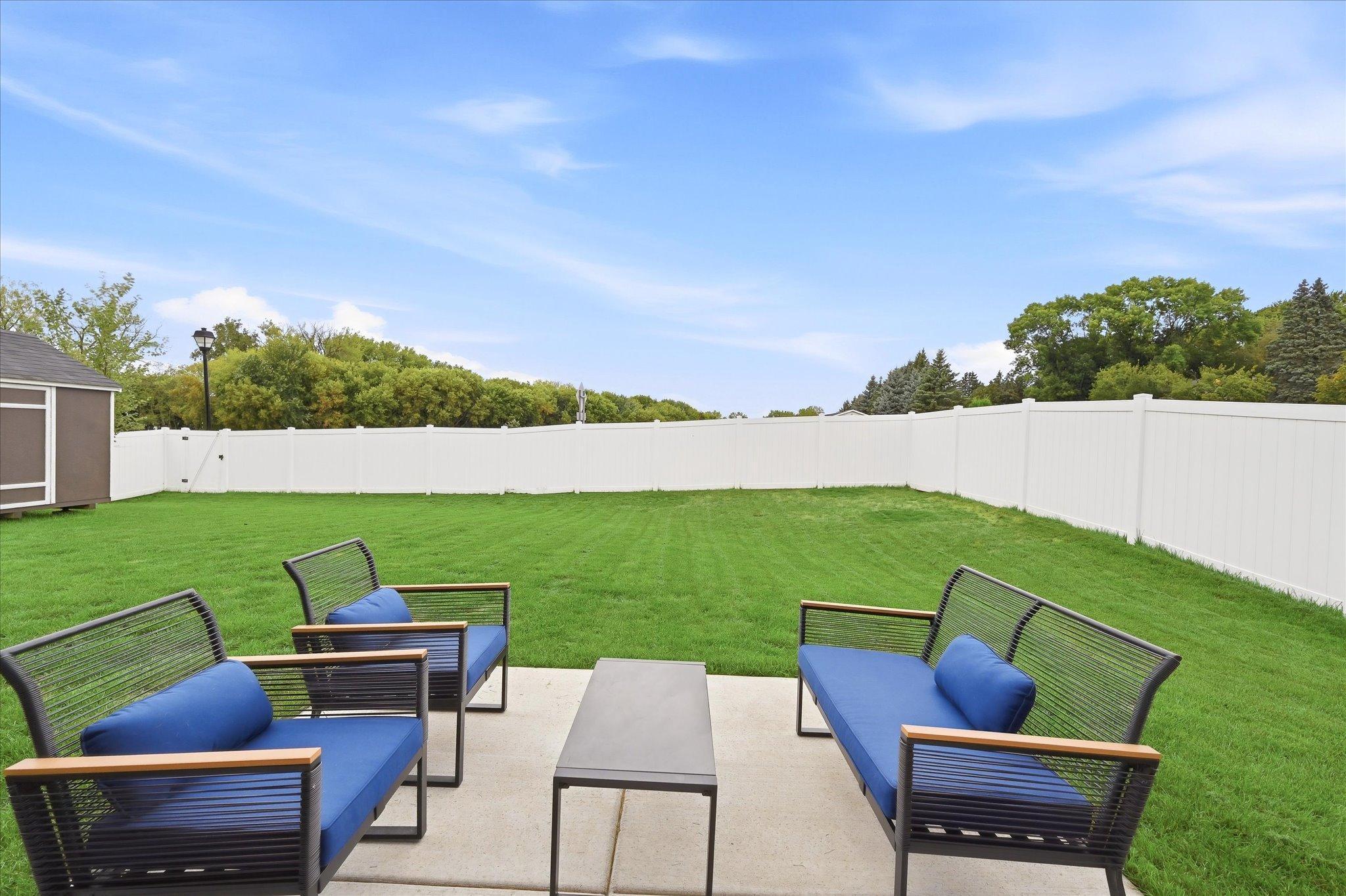 The patio offers a great spot for outdoor dining, grilling, or simply enjoying the fresh air.