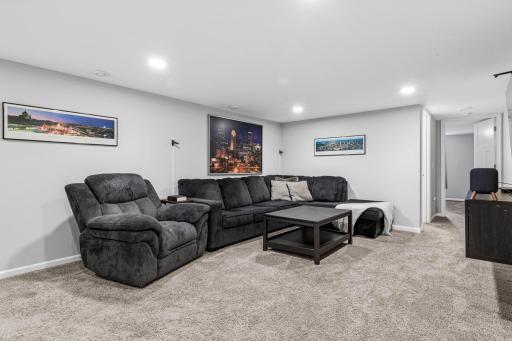 The family room can fit larger furniture.