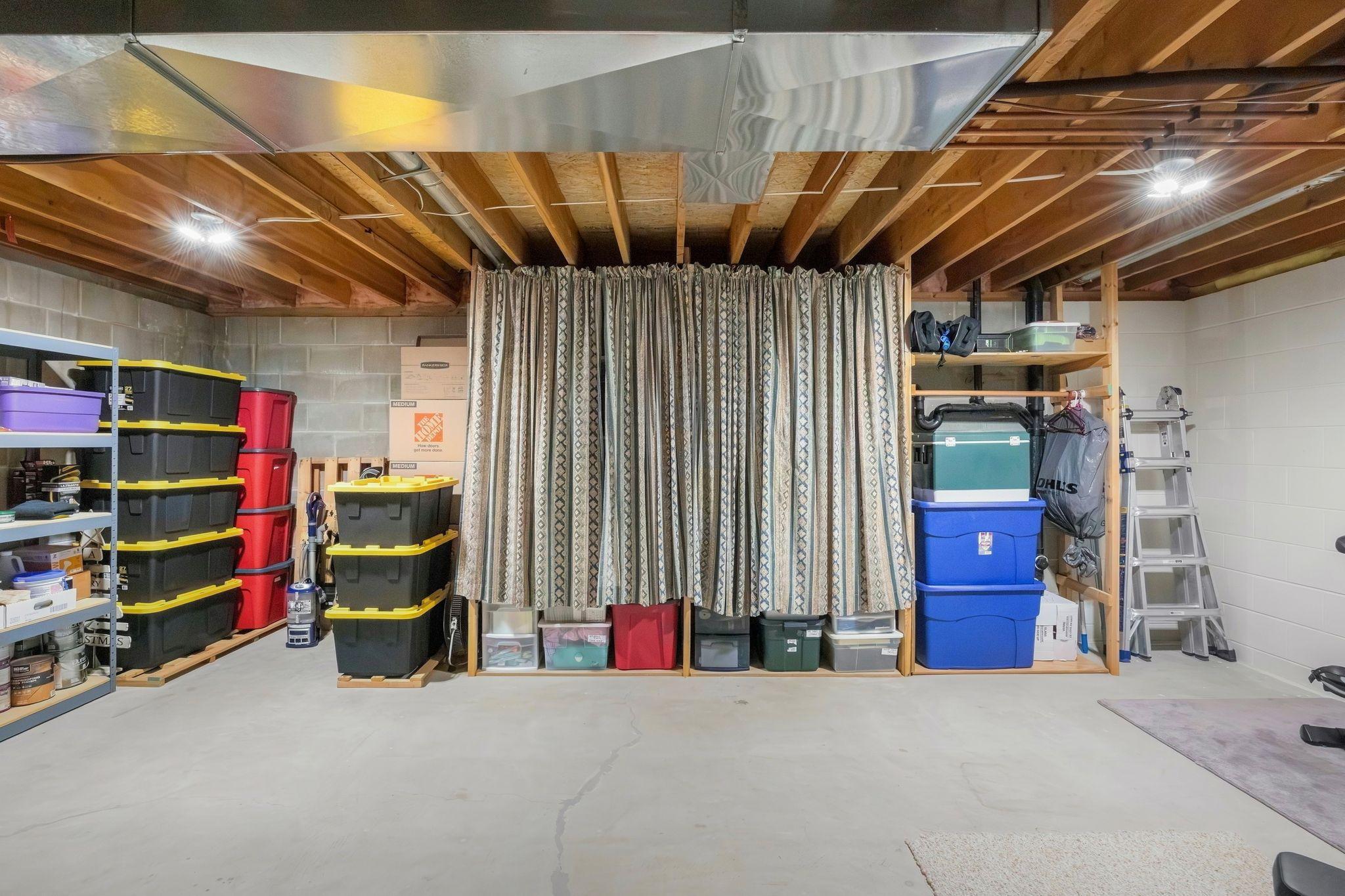 Huge storage room in the lower level