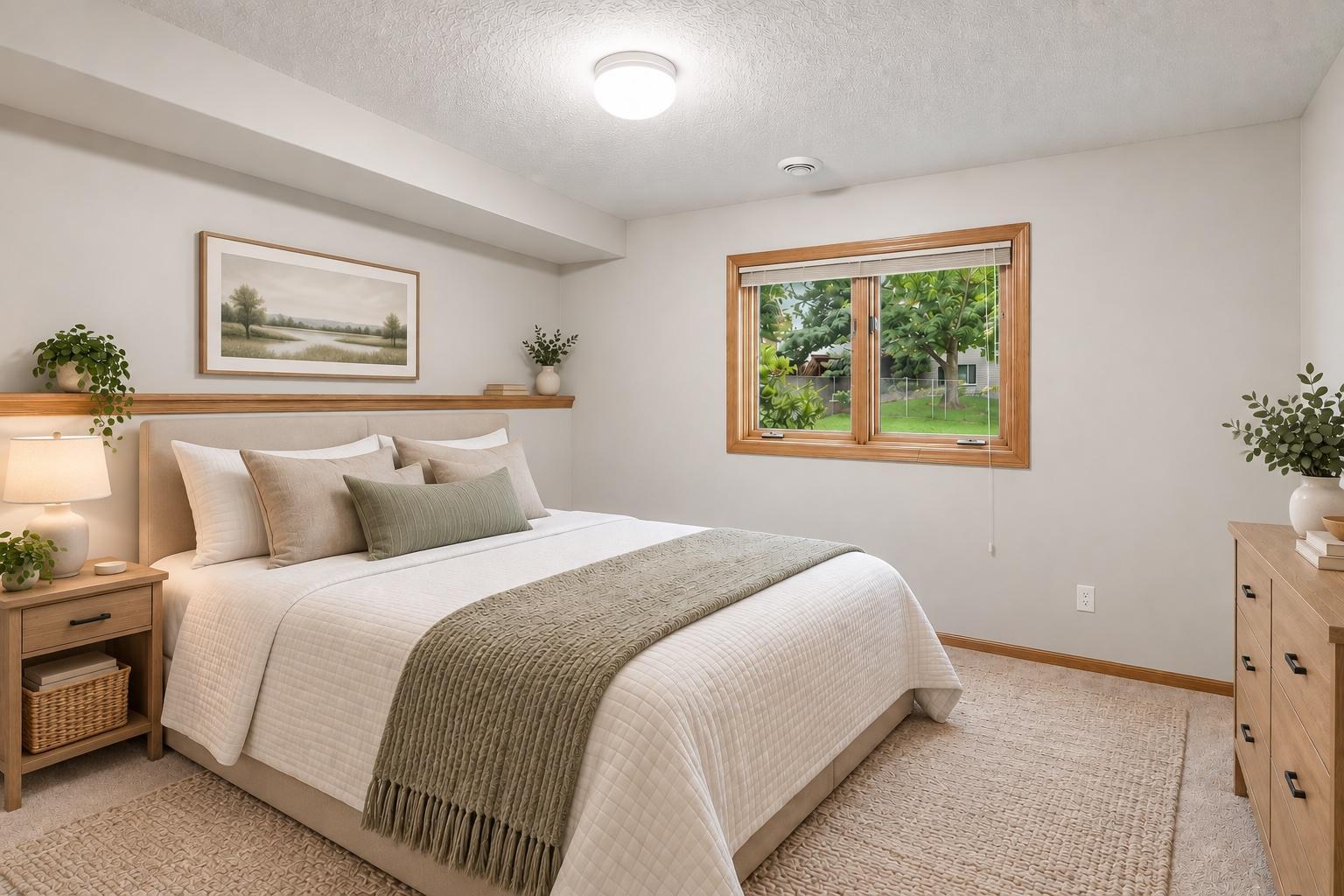 Lower level bedroom (virtually staged for an idea)
