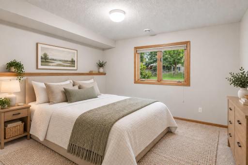 Lower level bedroom (virtually staged for an idea)