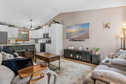 Open concept living/dining/kitchen is perfect for hosting