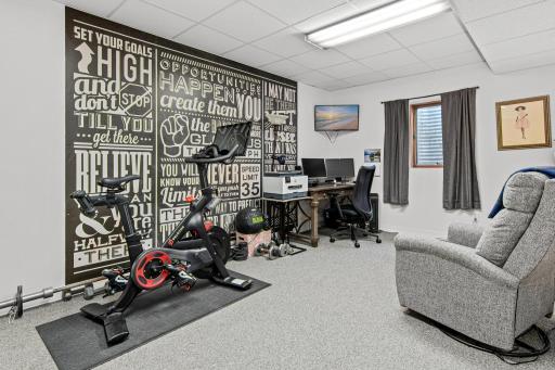 Bonus space in basement can be used for home office, gym or even converted into another bedroom.