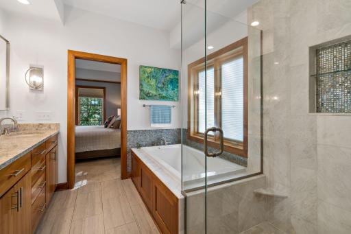 Upgraded countertops and tile.