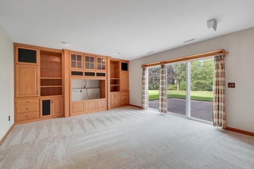 Lower level family room with walkout to patio