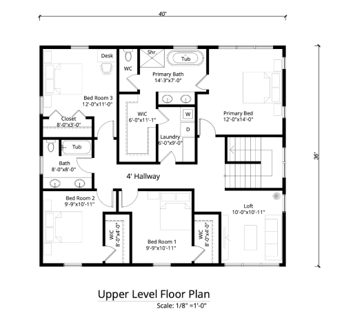 Upper Level Floor Plan