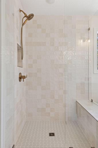 Luxurious tile shower! *Photos are from a prior model. Tile shower is an upgraded feature.
