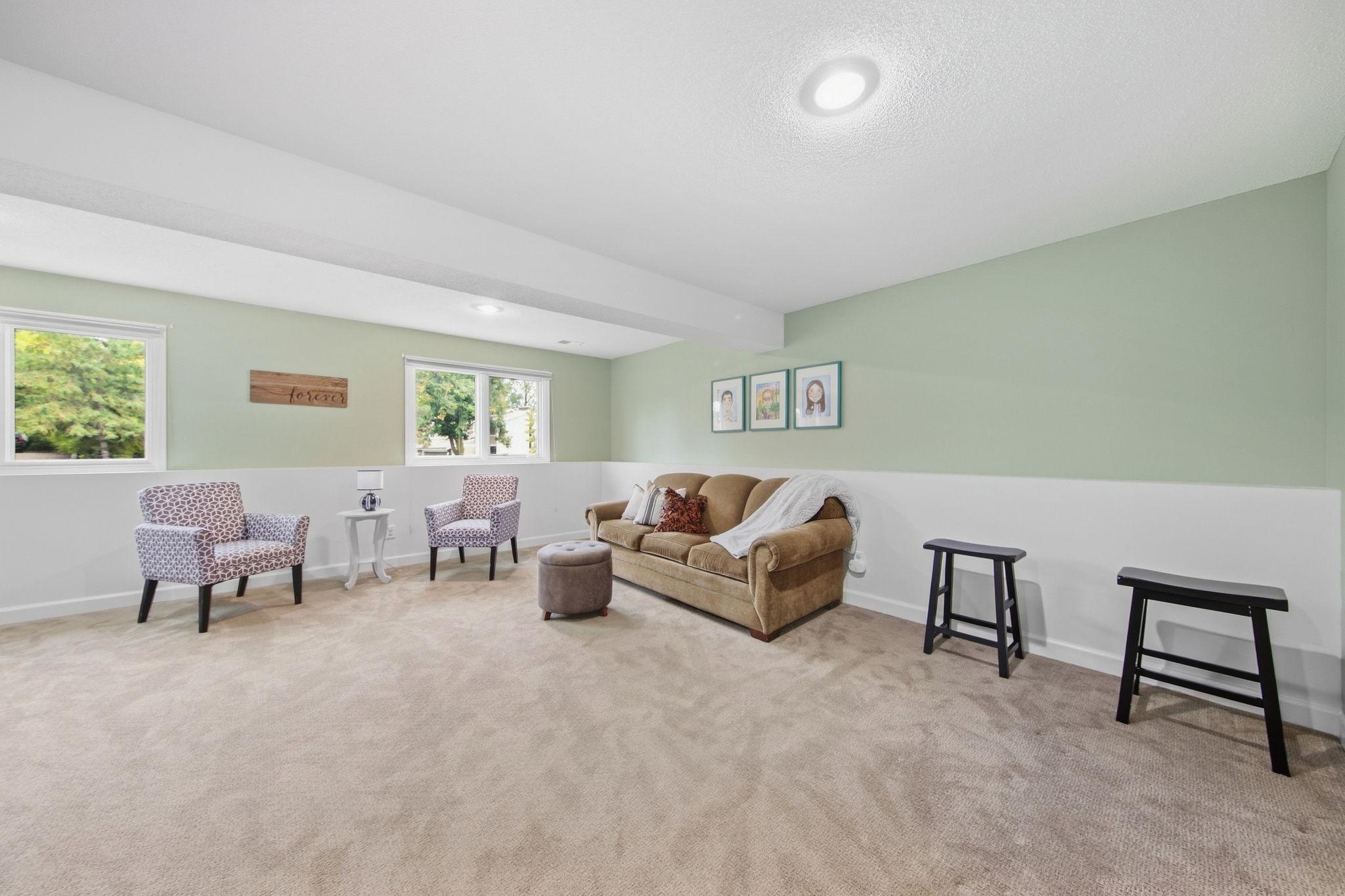 another large family room with daylight windows