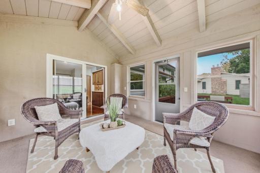 Porch connected to kitchen and family room