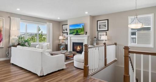 Bright & Open Main Living Space with Cozy Fireplace