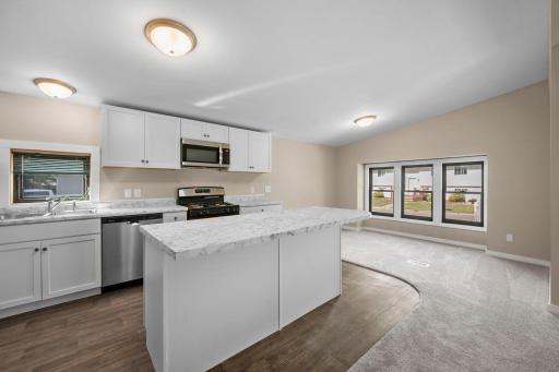 Large kitchen, plenty of storage and dining room option