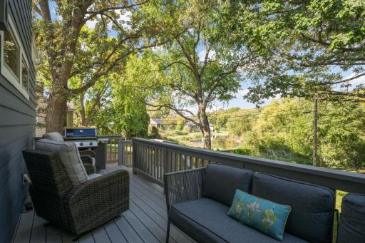 Upper deck overlooking the pond