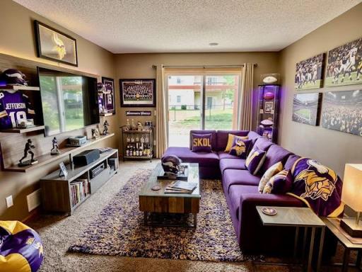 Imagine setting up your family room like this to watch the vikings, Ai staged
