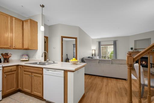 Photo with old appliances to show how nicely the furniture fits in the home!