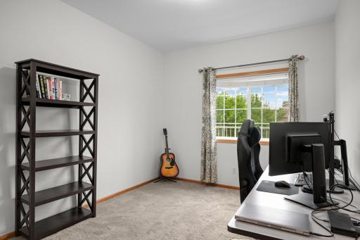 Convenient main floor bedroom that is currently used as office