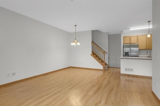 Outstanding living space with living room, dining area and kitchen.