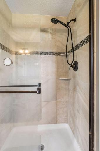 Shower in the primary bath.