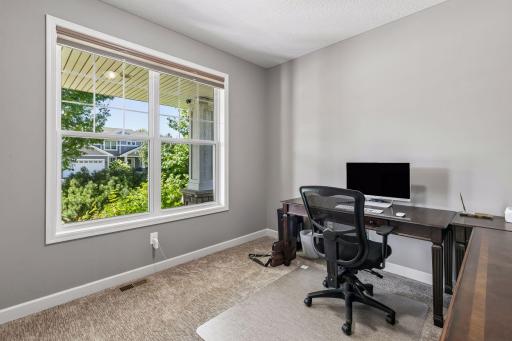 Room at the front of the home can be used as a den, hobby room, or a guest bedroom.