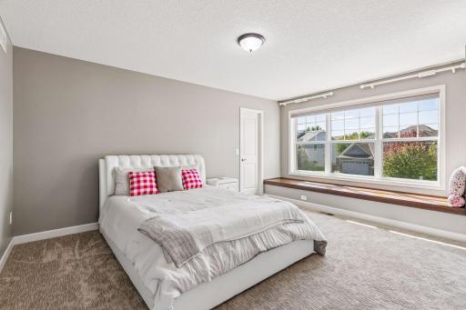 One of the two bedrooms that share the Jack and Jill bath.