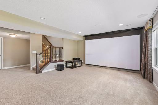 Lower level theater with projector, and complete system , installed for $7500.