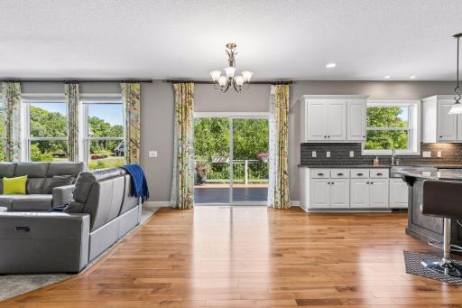Room for an informal dining table, sliding glass leads to the deck.