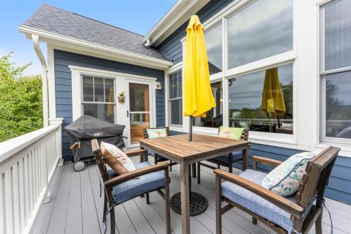 The upper deck is entered from either the Primary bedroom or the sunroom. 1137 Pioneer Trail, Bayport, MN
