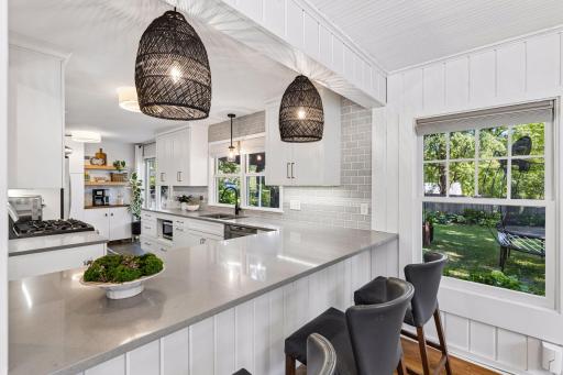 A view to the kitchen from the dining room