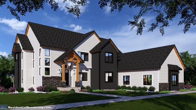 205 Deerwood Lane rendering. Renderings are for illustrative purposes and are intended to closely represent the finished home, actual finishes and details can vary.