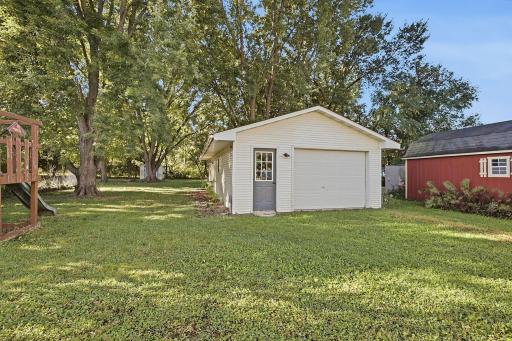 This newer, oversized garage is insulated and has a large bonus heated bonus room in the back!