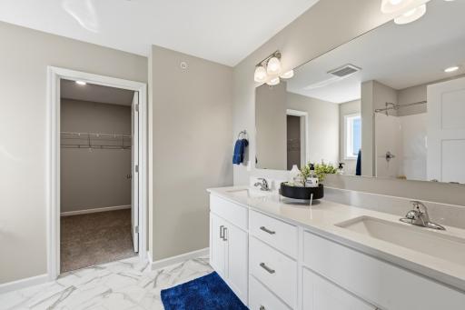 Enjoy the everyday convenience and privacy of an ensuite bath located directly off the primary bedroom. *photos of previously staged home, same floor plan and finishes however some features are not exact*