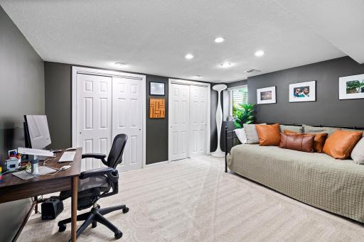 Lower Level Bedroom with Egress Window and Double Closets
