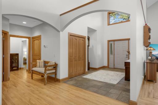 Arched doorways offer architectural interest