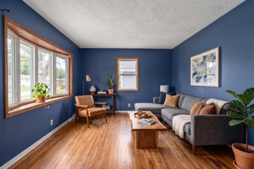 Main level: living room (virtually staged)