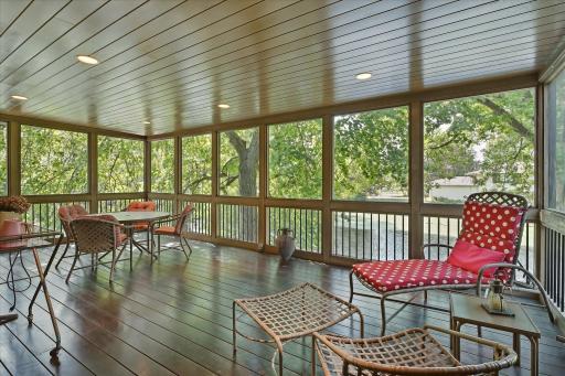 Fabulous screened porch overlooks the pond