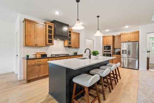 Kitchen with granite countertops and stainless steel appliances