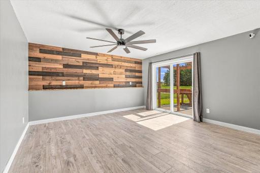 Lower Level Family room with Walk out to large 20 x 30 Patio