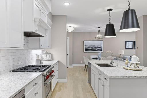 Kitchen center island with room for barstool seating