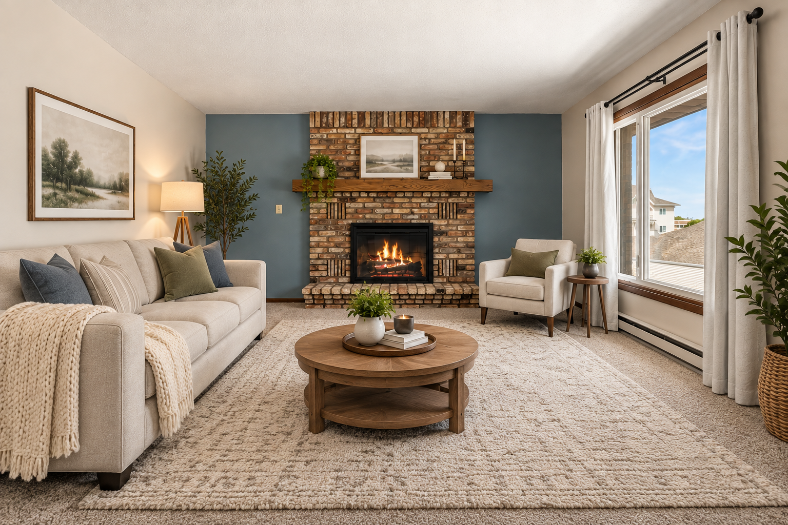 Living Room Virtually staged
