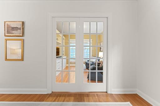 Pocket French doors to main floor family room/den