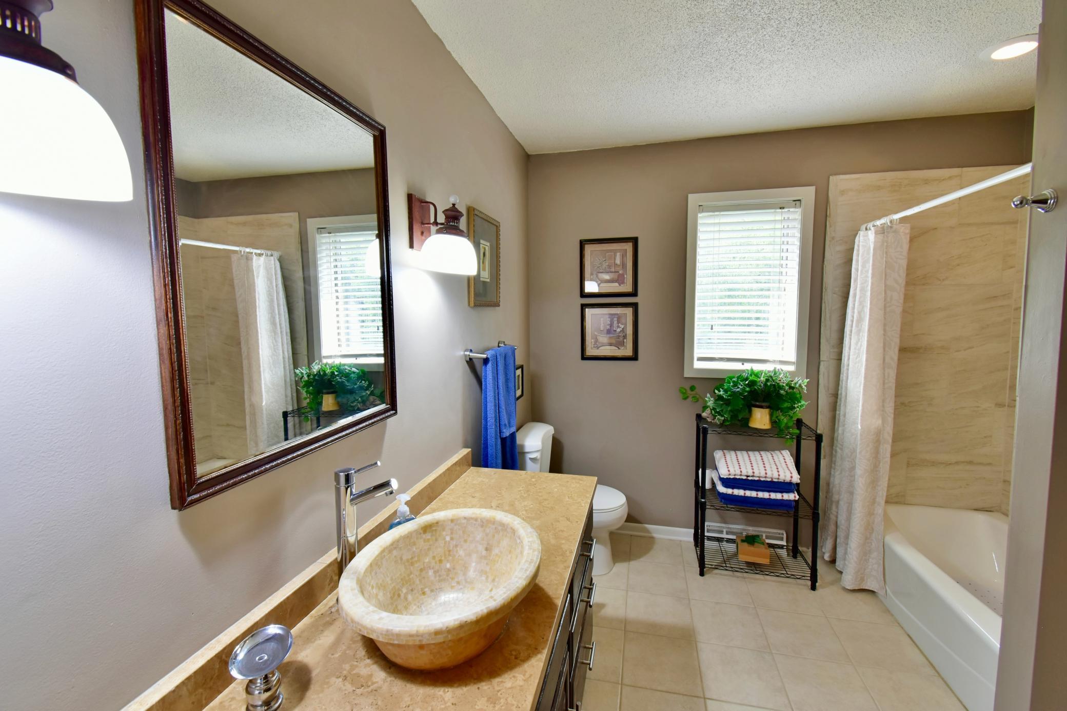 Spacious upper level, updated bathroom.